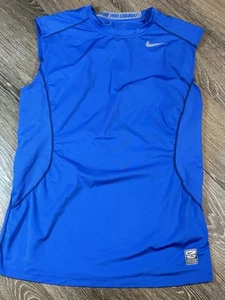 Nike Pro Combat Tank Top Herren Medium Blau Ärmellos Dri Fit Training Fitted - Bild 1 von 5