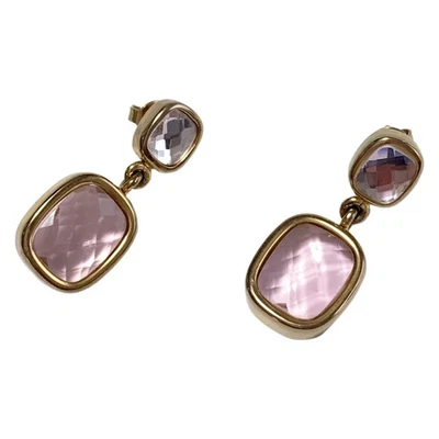 Brincos de strass autênticos FolliFollie - Ouro rosa bege ferragem - Imagem 1 de 3