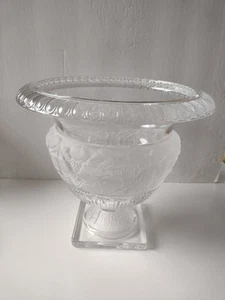 12"/10lb SHANNON Irish Crystal Clear and Frosted Vase/Urn With Pedestal - Bild 1 von 9