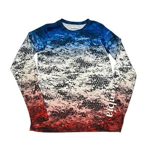 Columbia Youth XL feuchtigkeitsableitendes Langarmshirt rot weiß blau Angeln Jungen - Bild 1 von 5