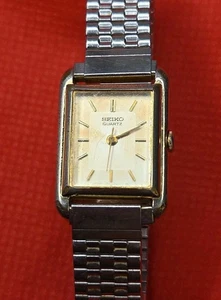 Reloj De Colección Seiko Delgado 6mm Tank 18mm Tono Dorado 1421-5579 Cuarzo Batería Nueva - Imagen 1 de 22
