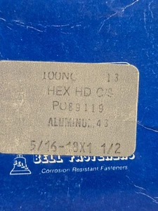 Pernos de aluminio 5/16"x 1" 100 piezas nuevos en caja. **TS - Imagen 1 de 1