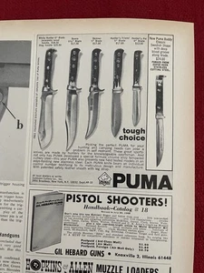 Vintage 1968 Puma Messer Printwerbung Jagd- & Campingmesser Werbung - Bild 1 von 3