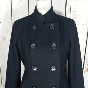 Banana Republic Wool Blend Peacoat Double Breasted Womens M Mid-Length Pockets - Picture 1 of 12