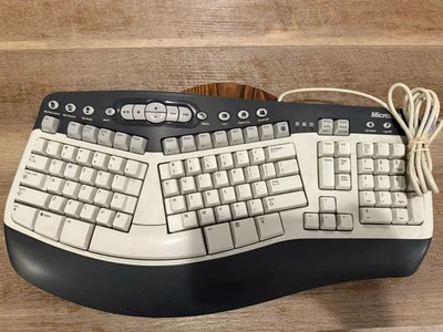 Microsoft Natural Multimedia Keyboard Ergonomic Comfort  Wired *Excellent Shape* - Image 1 of 2