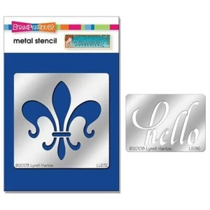 Stampendous Dreamweaver Metal Stencil Lot Medium Fleur de Lis & Hello - Picture 1 of 1