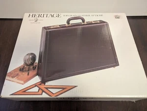 Maletín Heritage Cuero Borgoña Top Grano Adjunto Caja Abierta - Imagen 1 de 9