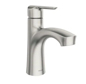 MOEN Findlay Single-Handle Single-Hole Bathroom Faucet in Brushed Nickel - Picture 1 of 8