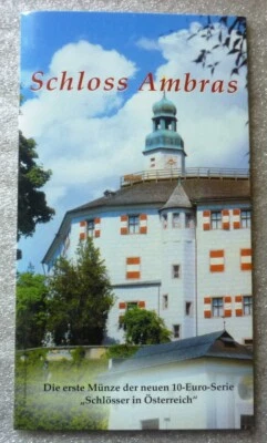 2002 AUSTRIA - 10 EURO - AMBRAS CASTLE - 1/2 Oz MINT BU SILVER - ORIG. PKG -RARE - Image 1 of 4