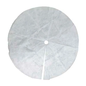Falda Árbol Navidad Blanco 80cm Base Redonda con Brillo Plateado Decoración - Imagen 1 de 3