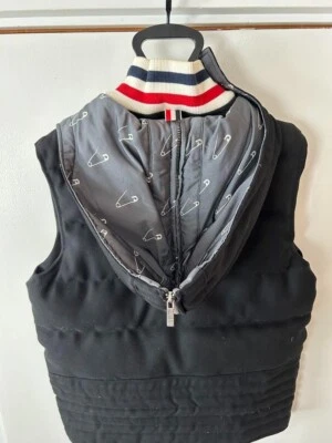 THOM BROWNE Down Quilting Vests Wool Navy Size 2 Used - Image 1 of 4