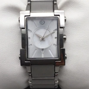 Relic Tank Watch Women 26mm ZR12028 Silver Tone Date New Battery 6.25" - Picture 1 of 12
