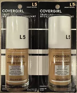 2 COVERGIRL TruBlend Liquid Makeup Foundation L5 Creamy Natural SEALED - Picture 1 of 4