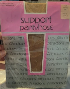Collant Vintage Attrazioni Supporto Elasticizzato Beige 2 NOS anni 70 - Foto 1 di 3