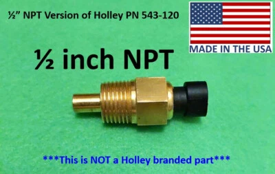 Sniper EFI Coolant temperature sensor ½” NPT version Replaces Holley 543-120 - Image 1 of 2