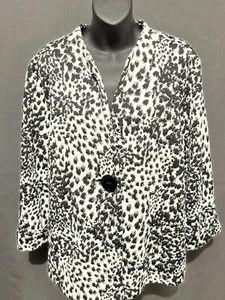 JM Collection Women's Animal Print Multi-Color Jacket Size XL One Button - Picture 1 of 5