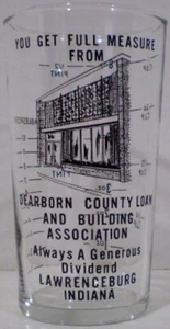 Vidrio medidor publicitario de la Asociación de Préstamos y Construcción del Condado de Dearborn - Imagen 1 de 2