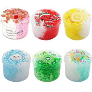 70ml Crystal Slime Strawberry Kiwi Clear Slime Set Soft Slime Kit - Picture 1 of 12