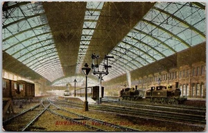 Postcard Birmingham England c1910s New Street Railroad Station Trains - Picture 1 of 2