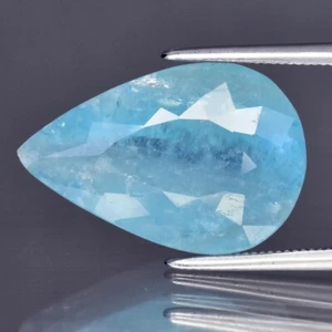 💎 8.33ct 17.5x11.5mm Pear Natural Blue Aquamarine - Unheated Brazil Gem - Picture 1 of 4
