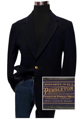 Pendleton Mens 100% Virgin Wool Navy Blue Blazer Jacket Sport Coat SZ 44R - Image 1 of 4