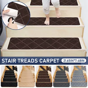 1~30 Pack Non-Slip Stair Treads Floor Mat Carpet Staircase Pad Protection Cover - Picture 1 of 22