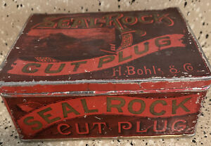 SEAL ROCK Tobacco Tin H. Bohls & Co. GREAT CONDITION COMBINE SHIP
