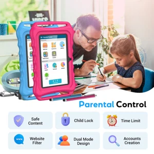 Android9.0 Bundle Case 32GB Dual Cameras 7inch For Kids Tablet PC WiFi Quad Core - Picture 1 of 13