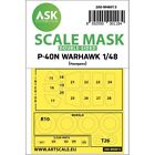 Arts200-M48013 ASK ART SCALE KIT M48013 MASK CURTISS P-40N WARHAWK DOUBLE-SIDED 