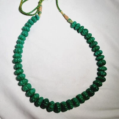 61cm Natürlich 819 Karat Grün Smaragd Kürbis Perlen Lose Edelstein Halskette - Bild 1 von 4
