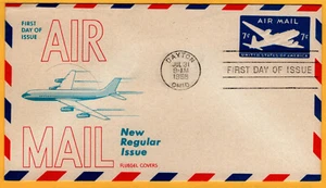 #UC26 7 Cent Skymaster 31. Juli 1958 Dayton OH, unaddressed, Fluegel Cachet - Bild 1 von 1