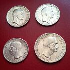 Pièces Albanie 4 pièces d'argent 1 Frang Ar 1935,1937 5 Lek,10 Lek 1940 D'OCCASION