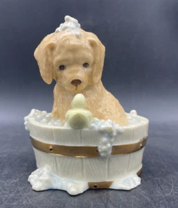 Figura LENOX Bath Time Buddies Labrador Dog & Ducky in Tub with Bubbles - Imagen 1 de 11