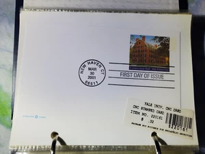 First Day Issue Stamped Envelope Connecticut Hall YALE Mar. 30, 2001 20 Cent - Picture 1 of 1