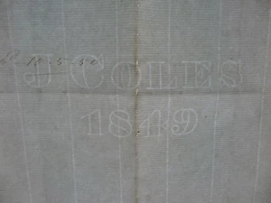 1849 J COLES MILL WOOKEY SOMERSET PAPER MAKER WATERMARK WATERMARKED NEAR WELLS  - Picture 1 of 4