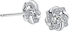925 Sterling Silver Flower Earrings - Hypoallergenic Cubic Zirconia Studs | Perf