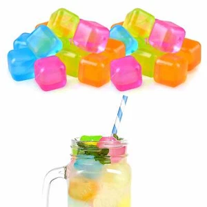 40 Ct Reusable Plastic Ice Cubes Refreezable Color Drink No Melting Cube Whiskey - Picture 1 of 1