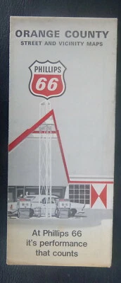 Mapa de calles del condado de Orange 1970 Phillips 66 petróleo gas California La Habra Laguna Foto 1 de 4