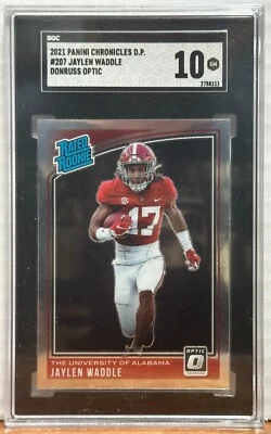 2021 Panini Chronicles D.P 207 Jaylen Waddle Donruss Optic PSA GM MT 10 RC Miami - Image 1 of 2