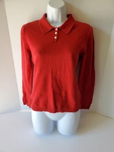 Tommy Hilfiger Polo Pullover Baumwolle Damen Small Rot Langarm - Bild 1 von 6