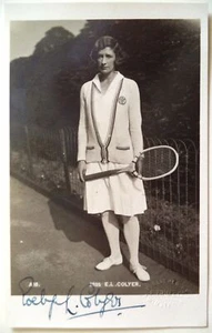 COLYER, EVELYN 1923 WIMBLEDON DOBLE FINALISTA POSTAL DE TENIS FIRMADA DE COLECCIÓN - Imagen 1 de 2