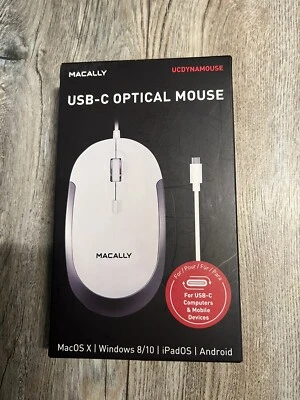 NEW Macally -USB-C Optical Mouse 800/1200/1600/2400 - Image 1 of 2
