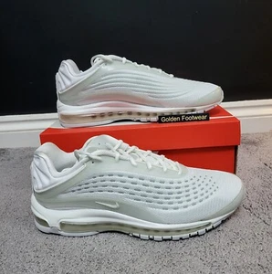 Nike Air Max Deluxe Size 12 uk Triple White Mens Running Shoes Rare Gym Sneaks - Picture 1 of 12