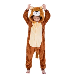 One-Piece Kid's Lion Animal Pajamas Halloween Party Cosplay Bathrobes Sleepwear - Picture 1 of 3