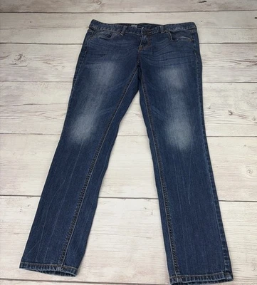 Pantalones de mezclilla para mujer Mossimo 12S/C ajustados elásticos desgastados envío gratuito Foto 1 de 4