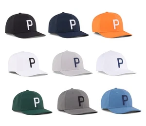 Puma Mens Heritage P Golf Cap Snapback Golf Hat - 026133 - New - Picture 1 of 12