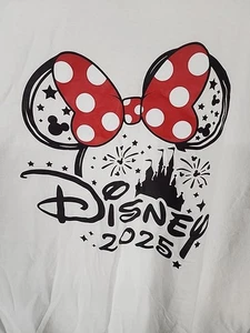 2025 Disney Minnie Mouse White T Shirt Matching Family Vacation Cotton Size XL - Picture 1 of 4