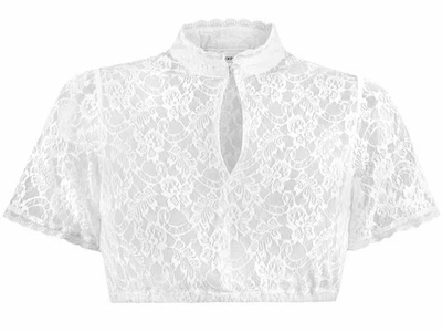 Stockerpoint Dirndlbluse Damen Spitze Tropfenausschnitt B-5077 weiß - Bild 1 von 3