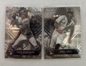 2022 Bowman Sterling Rookie Lot of 2 Cards Julio Rodriguez Oneil Cruz RC - Bild 1 von 3