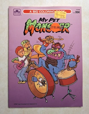 Vintage My Pet Monster Coloring Book 1986 UNUSED! 1980s Golden Books Plush Toy - Image 1 of 4